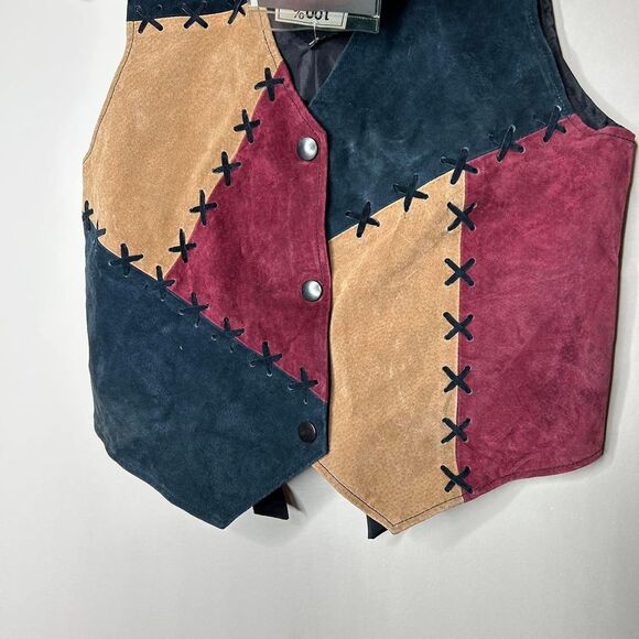 American-vintage Women's Brown and Red Gilet - Picture 3 of 6